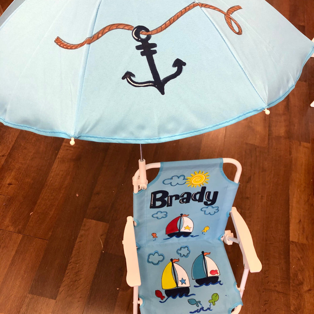 Baby Beach Chair with umbrella - Sailboat