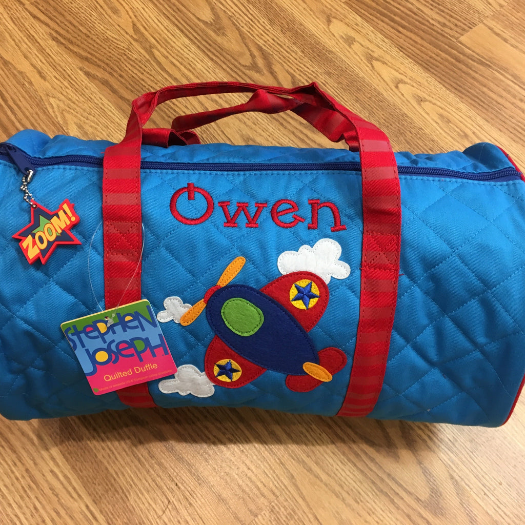 Quilted Duffle Bag - Airplane