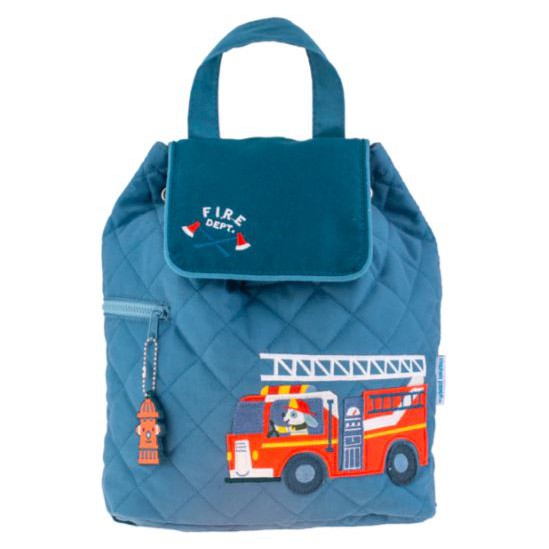 Quilted Backpack - Firetruck