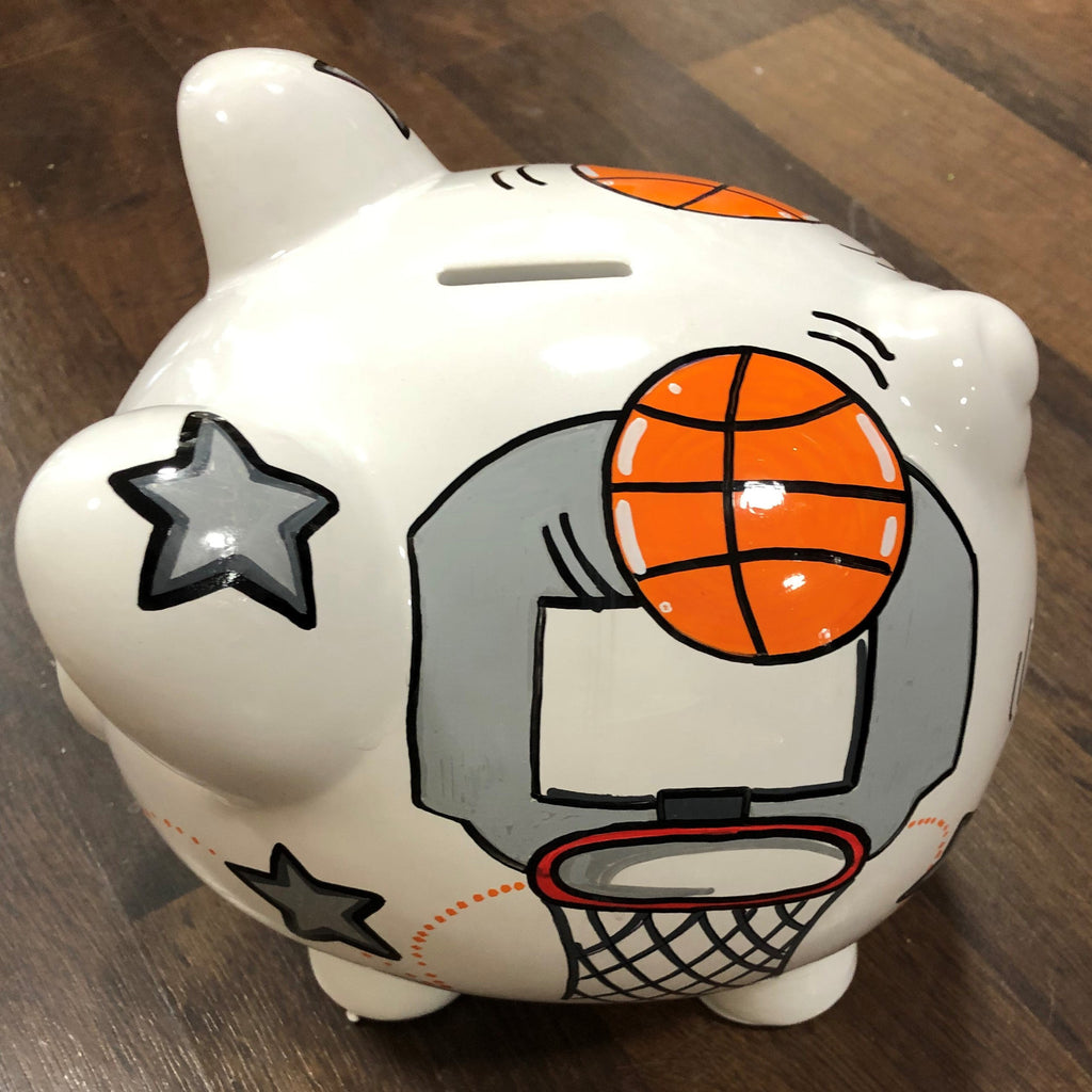 Large Piggy Bank - Basketball