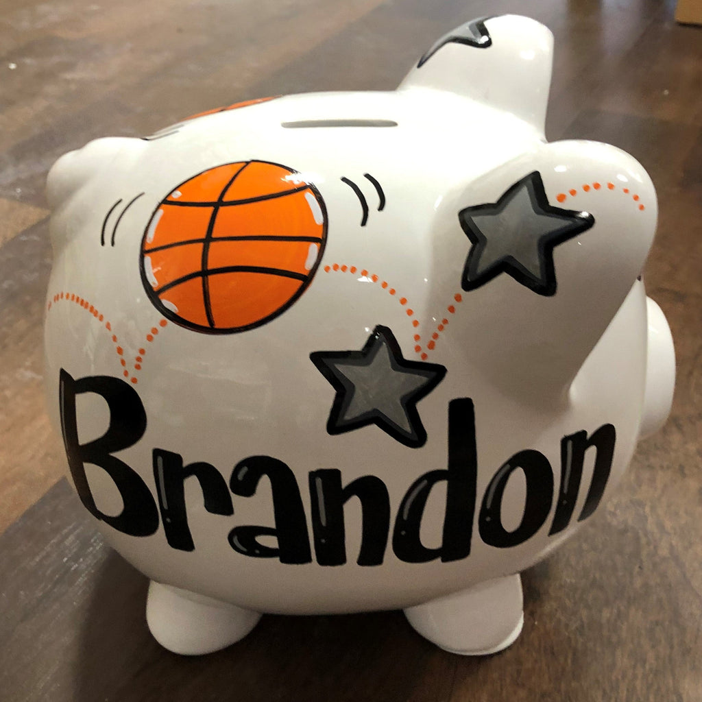 Large Piggy Bank - Basketball