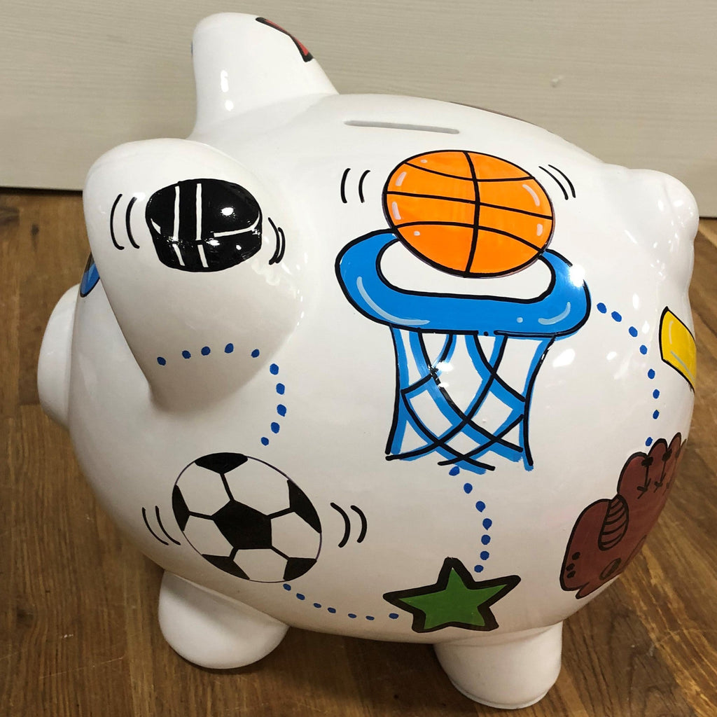 Large Piggy Bank - Sports