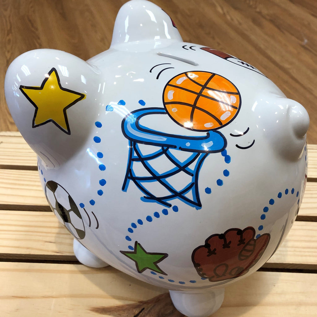 Large Piggy Bank - Sports