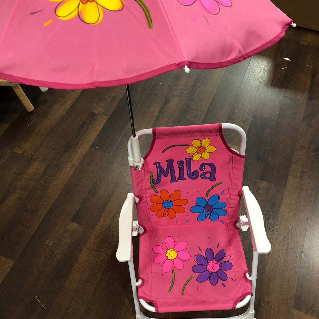 Baby Beach Chair with umbrella - Daisies