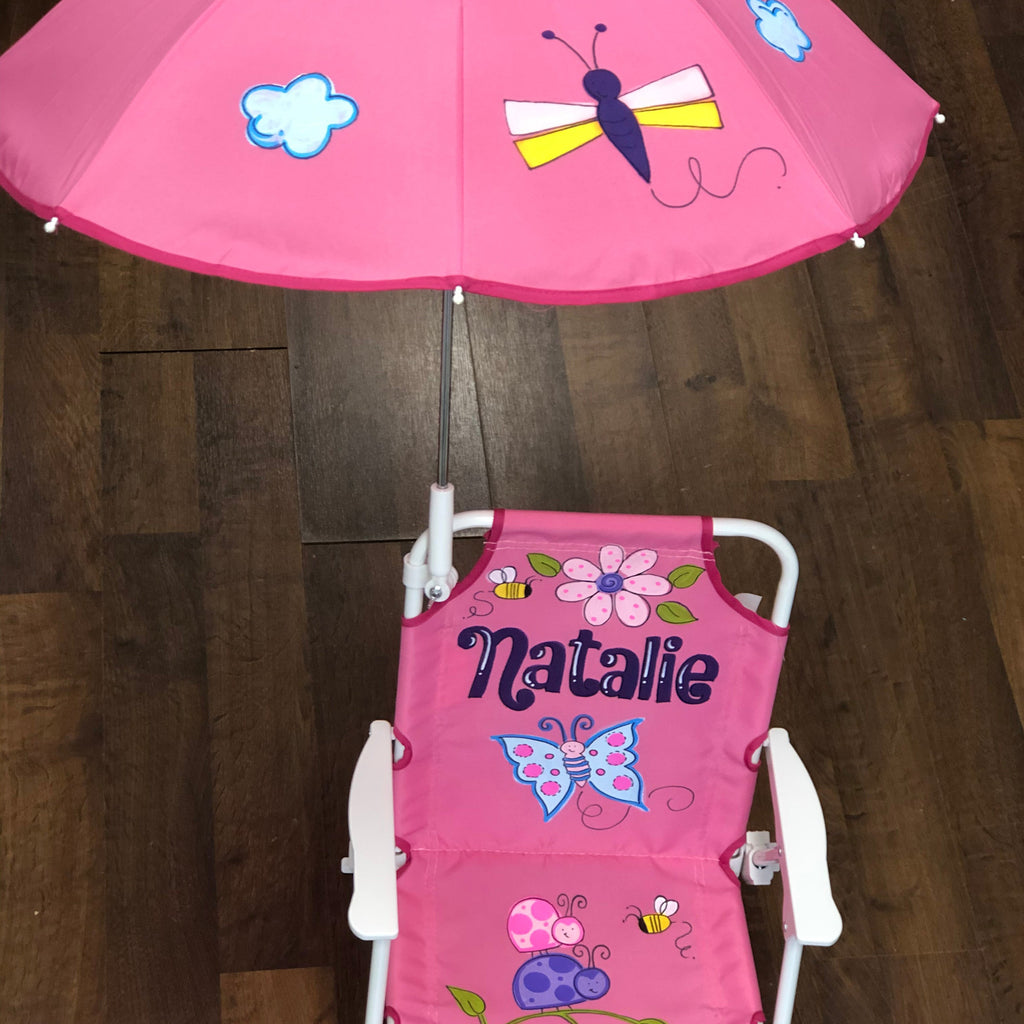 Baby Beach Chair with umbrella - Summertime Garden