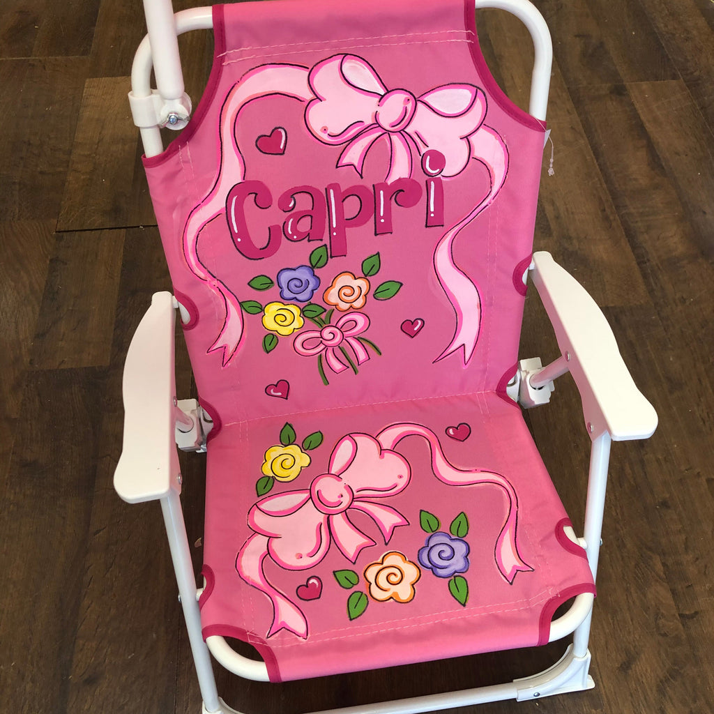 Baby Beach Chair with umbrella - Ribbons and Flowers
